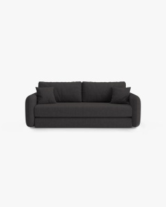 CANAPEA EXTENSIBILA DORMI, GRI ANTRACIT, 225X94 CM, TAPITAT CU TAPITERIE DIN TEXTIL STRUCTURAT MOLYBDEN, MICADONI