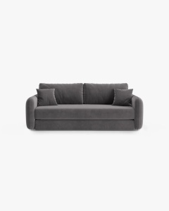 CANAPEA EXTENSIBILA DORMI, GRI INCHIS, 225X94 CM, TAPITAT CU TAPITERIE DIN TEXTIL CATIFEA SALVADOR, MICADONI