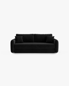 CANAPEA EXTENSIBILA DORMI, NEGRU, 225X94 CM, TAPITAT CU TAPITERIE DIN TEXTIL CATIFEA SALVADOR, MICADONI