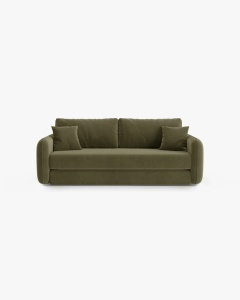 CANAPEA EXTENSIBILA DORMI, VERDE, 225X94 CM, TAPITAT CU TAPITERIE DIN TEXTIL CATIFEA SALVADOR, MICADONI