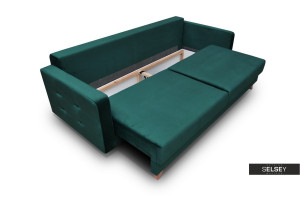 CANAPEA EXTENSIBILA ELEGANTA VELVET TAPITATA CU LEMN SI STOFA- CATIFEA - Img 2