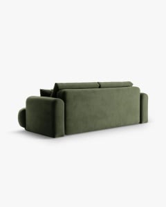 CANAPEA EXTENSIBILA ELLA, VERDE, 253X108 CM, TAPITAT CU TAPITERIE DIN TEXTIL CATIFEA VOGUE, MICADONI - Img 3