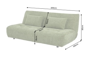 CANAPEA EXTENSIBILA ELYPSE 200CM, 3 LOCURI, REALIZATA DIN LEMN MASIV SI TEXTIL CHENILLE, CULOARE VERDE, INVICTA INTERIOR - Img 2