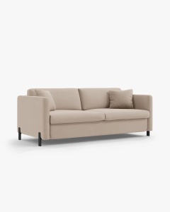 CANAPEA EXTENSIBILA GLORIA, CU 2 LOCURI, BEJ, 102X206 CM, TAPITAT CU TAPITERIE DIN TEXTIL CATIFEA SALVADOR, MICADONI - Img 5