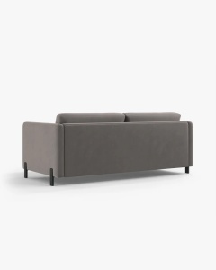 CANAPEA EXTENSIBILA GLORIA, CU 2 LOCURI, GRI, 102X186 CM, TAPITAT CU TAPITERIE DIN TEXTIL CATIFEA SALVADOR, MICADONI - Img 3
