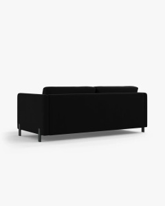 CANAPEA EXTENSIBILA GLORIA, CU 2 LOCURI, NEGRU, 102X206 CM, TAPITAT CU TAPITERIE DIN TEXTIL CATIFEA SALVADOR, MICADONI - Img 3