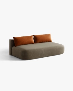 CANAPEA EXTENSIBILA HENA, CU 3 LOCURI, GRI-MARO, 205X112 CM, TAPITAT CU TAPITERIE DIN TEXTIL CATIFEA SALVADOR, MICADONI - Img 3
