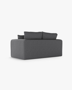 CANAPEA EXTENSIBILA LIDO, GRI INCHIS, 158X69 CM, TAPITAT CU TAPITERIE DIN TEXTIL STRUCTURAT SOLID, MICADONI - Img 2