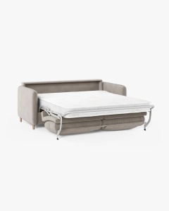 CANAPEA EXTENSIBILA SIMO, BEJ, 225X94 CM, TAPITAT CU TAPITERIE DIN TEXTIL CATIFEA SALVADOR, MICADONI - Img 3