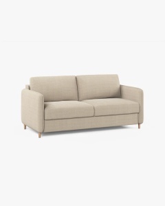 CANAPEA EXTENSIBILA SIMO, BEJ, 225X94 CM, TAPITAT CU TAPITERIE DIN TEXTIL STRUCTURAT BABEL, MICADONI - Img 4