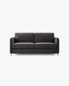 CANAPEA EXTENSIBILA SIMO, GRI INCHIS, 225X94 CM, TAPITAT CU TAPITERIE DIN TEXTIL CATIFEA SALVADOR, MICADONI