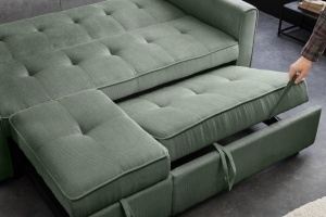CANAPEA EXTENSIBILA, SMART 180CM, 2 LOCURI, CATIFEA VERDE RAIAT, ARTIM GROUP SELECTION - Img 8