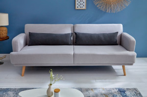 CANAPEA EXTENSIBILA, STUDIO, STOFA FINA GRI, 210CM, STIL SCANDINAV, ARTIM GROUP SELECTION - Img 1