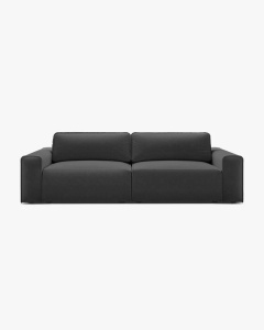 CANAPEA EXTENSIBILA VICTOR, GRI ANTRACIT, 246X100 CM, TAPITAT CU TAPITERIE DIN TEXTIL STRUCTURAT MOLYBDEN, MICADONI
