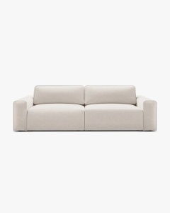 CANAPEA EXTENSIBILA VICTOR, GRI DESCHIS, 246X100 CM, TAPITAT CU TAPITERIE DIN TEXTIL STRUCTURAT MOLYBDEN, MICADONI