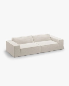 CANAPEA JODIE, CU 4 LOCURI, 244X99 CM, NATURAL, TAPITAT CU TAPITERIE DIN TEXTIL STRUCTURAT LINS, MICADONI - Img 3