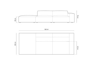 CANAPEA JODIE, STANGA, 3 LOCURI, 262 CM, DIVERSE CULORI SI MATERIALE, DESIGN DEOSEBIT - Img 17