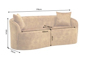CANAPEA LIVING SEMIROTUNDA ELEMENTS, 180CM, 2 LOCURI, DIN LEMN SI MATERIAL CATIFEA, CULOARE GALBEN MUSTAR, INVICTA INTERIOR - Img 10