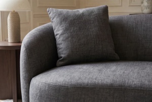 CANAPEA LIVING SEMIROTUNDA ELEMENTS, 180CM, 2 LOCURI, DIN LEMN SI MATERIAL CATIFEA, CULOARE GRI GRAFIT, INVICTA INTERIOR - Img 8