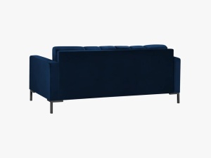 CANAPEA MAMAIA, 2 LOCURI, 152 CM, ALBASTRU ROYAL 86/NEGRU, TAPITERIE DIN CATIFEA, DESIGN DEOSEBIT - Img 4