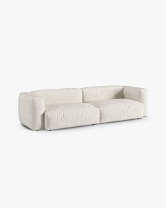 CANAPEA MARTINA, 320X120 CM, ADANCIME SCAUN 90 CM, MELANJ GRI BEJ, TAPITAT CU TAPITERIE DIN TEXTIL CORDOI TILIA, MICADONI - Img 2