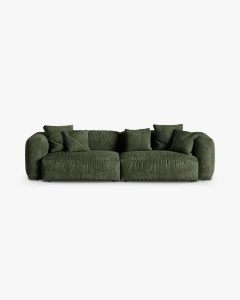 CANAPEA MARTINA, 320X120 CM, ADANCIME SCAUN 90 CM, VERDE, TAPITAT CU TAPITERIE DIN TEXTIL CATIFEA VOGUE MICADONI