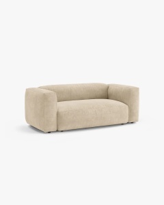 CANAPEA MARTINA, CU 2 LOCURI, BEJ DESCHIS, 200 CM, CU TAPITERIE DIN TEXTIL CATIFEA VOGUE, MICADONI - Img 2