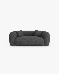 CANAPEA MARTINA, CU 2 LOCURI, GRI ANTRACIT, 200 CM, CU TAPITERIE DIN TEXTIL BOUCLE MONET, MICADONI