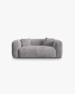 CANAPEA MARTINA, CU 2 LOCURI, GRI DESCHIS, 200 CM, CU TAPITERIE DIN TEXTIL CORDOI TILIA, MICADONI