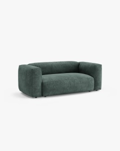 CANAPEA MARTINA, CU 2 LOCURI, VERDE, 200 CM, CU TAPITERIE DIN TEXTIL CATIFEA VOGUE, MICADONI - Img 2