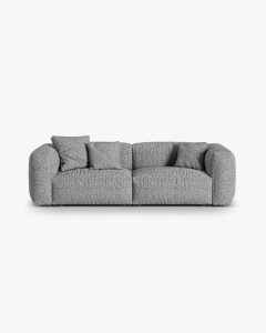 CANAPEA MARTINA, CU 3 LOCURI, GRI GRAFIT, 244 CM, CU TAPITERIE DIN TEXTIL BOUCLE MONET, MICADONI