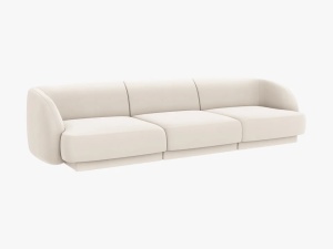 CANAPEA MILEY, 3 LOCURI, 259 CM, BEJ DESCHIS 22, TAPITERIE DIN CATIFEA, DESIGN DEOSEBIT - Img 2