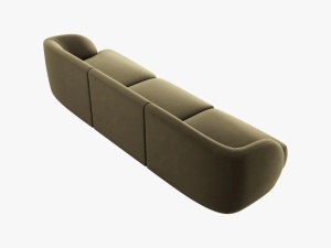 CANAPEA MILEY, 3 LOCURI, 259 CM, VERDE 77, TAPITERIE DIN CATIFEA, DESIGN DEOSEBIT - Img 3