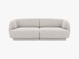 CANAPEA MILEY, CU 2 LOCURI, ARGINTIU, CU TAPITERIE DIN TEXTIL CHENILLE EDEN, MICADONI