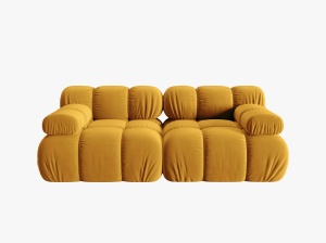CANAPEA MODULARA BELLIS, 2 LOCURI, 188 CM, GALBEN 41, TAPITERIE DIN CATIFEA, DESIGN DEOSEBIT - Img 3