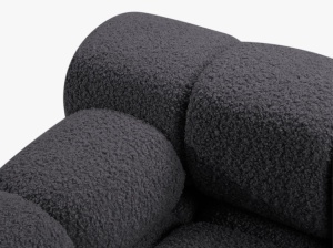 CANAPEA MODULARA BELLIS, CU 2 LOCURI, GRI GRAFIT, CU TAPITERIE DIN BOUCLE ROLF, MICADONI - Img 4