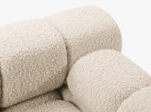 CANAPEA MODULARA BELLIS, PE DREAPTA, BEJ DESCHIS, CU TAPITERIE DIN TEXTIL BOUCLE ROLF, MICADONI - Img 4