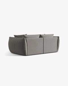 CANAPEA MODULARA CHRIS, CU 3 LOCURI, 220X100, GRI, CU TAPITERIE DIN TEXTIL CATIFEA CASINO, MICADONI - Img 2