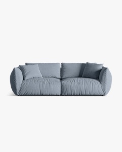 CANAPEA MODULARA CHRIS, CU 4 LOCURI, 260X100, ALBASTRU PAL, CU TAPITERIE DIN TEXTIL STRUCTURAT LINS, MICADONI - Img 2
