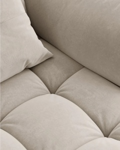 CANAPEA MODULARA, CU 4 LOCURI, BLOOM, 232 CM, BEJ DESCHIS, CU TAPITERIE DIN TEXTIL CATIFEA CASINO, MICADONI - Img 5