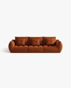 CANAPEA MODULARA, CU 4 LOCURI, BLOOM, 232 CM, CARAMIZIE, CU TAPITERIE DIN TEXTIL CATIFEA CASINO, MICADONI