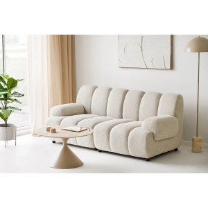 CANAPEA MODULARA LIVING TAZA 190CM, DIN LEMN SI TEXTIL, CULOARE BEJ NISIPIU, HOUSE NORDIC - Img 2