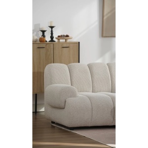 CANAPEA MODULARA LIVING TAZA 275CM, DIN LEMN SI TEXTIL, CULOARE BEJ NISIPIU, HOUSE NORDIC - Img 5
