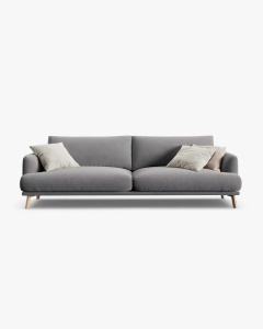 CANAPEA NAOMI, GRI, 230X95 CM, TAPITAT CU TAPITERIE DIN TEXTIL CATIFEA SALVADOR, MICADONI