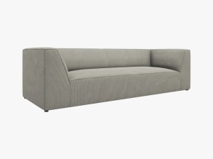 CANAPEA RUBY, CU 3 LOCURI, GRI DESCHIS, CU TAPITERIE DIN CATIFEA REIATA MATAA, MICADONI - Img 2
