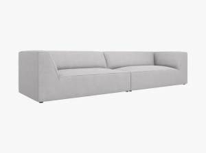 CANAPEA RUBY, CU 4 LOCURI, GRI DESCHIS, CU TAPITERIE DIN TEXTIL STRUCTURAT OTTAWA, MICADONI - Img 2
