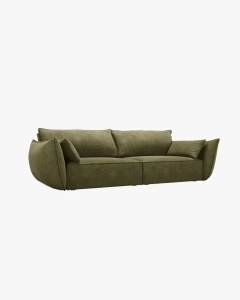 CANAPEA SPATIOASA SI CONFORTABILA KAELLE, CU 3 LOCURI, VERDE, 208 CM, CU TAPITERIE DIN TEXTIL CHENILLE OVER THE HORIZON, MICADONI - Img 2
