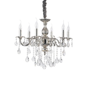 CANDELABRU IMPERO SP6, ARGINTIU, DIN METAL, STIL CLASIC