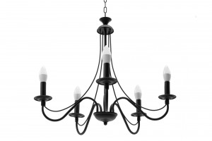 CANDELABRU RUSTIC APP647-5CP, 126X80 cm, NEGRU, DIN METAL, STIL RUSTIC, TU - Img 2