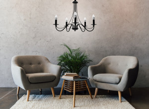 CANDELABRU RUSTIC APP647-5CP, 126X80 cm, NEGRU, DIN METAL, STIL RUSTIC, TU - Img 7